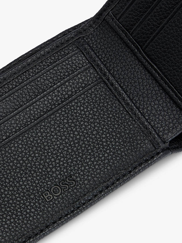 BOSS Ray Small Faux Leather Billfold Wallet, Black