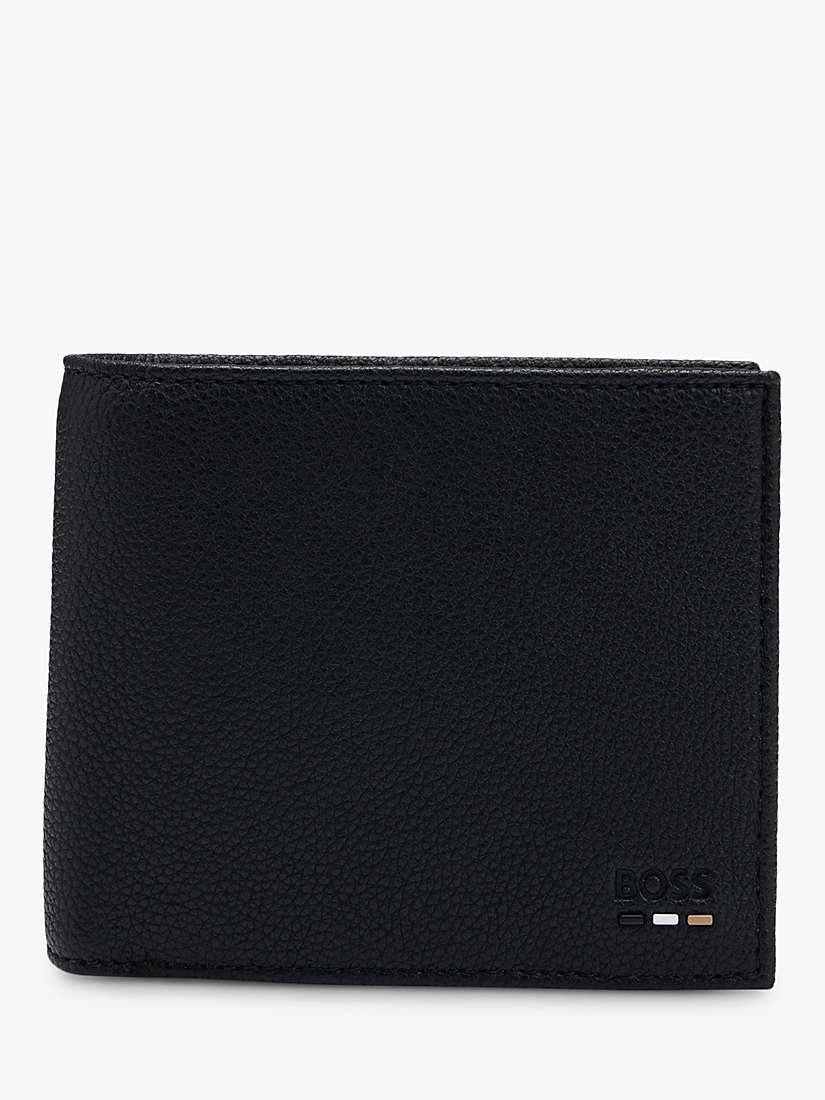 Buy BOSS Ray Faux Leather Trifold Wallet, Black Online at johnlewis.com