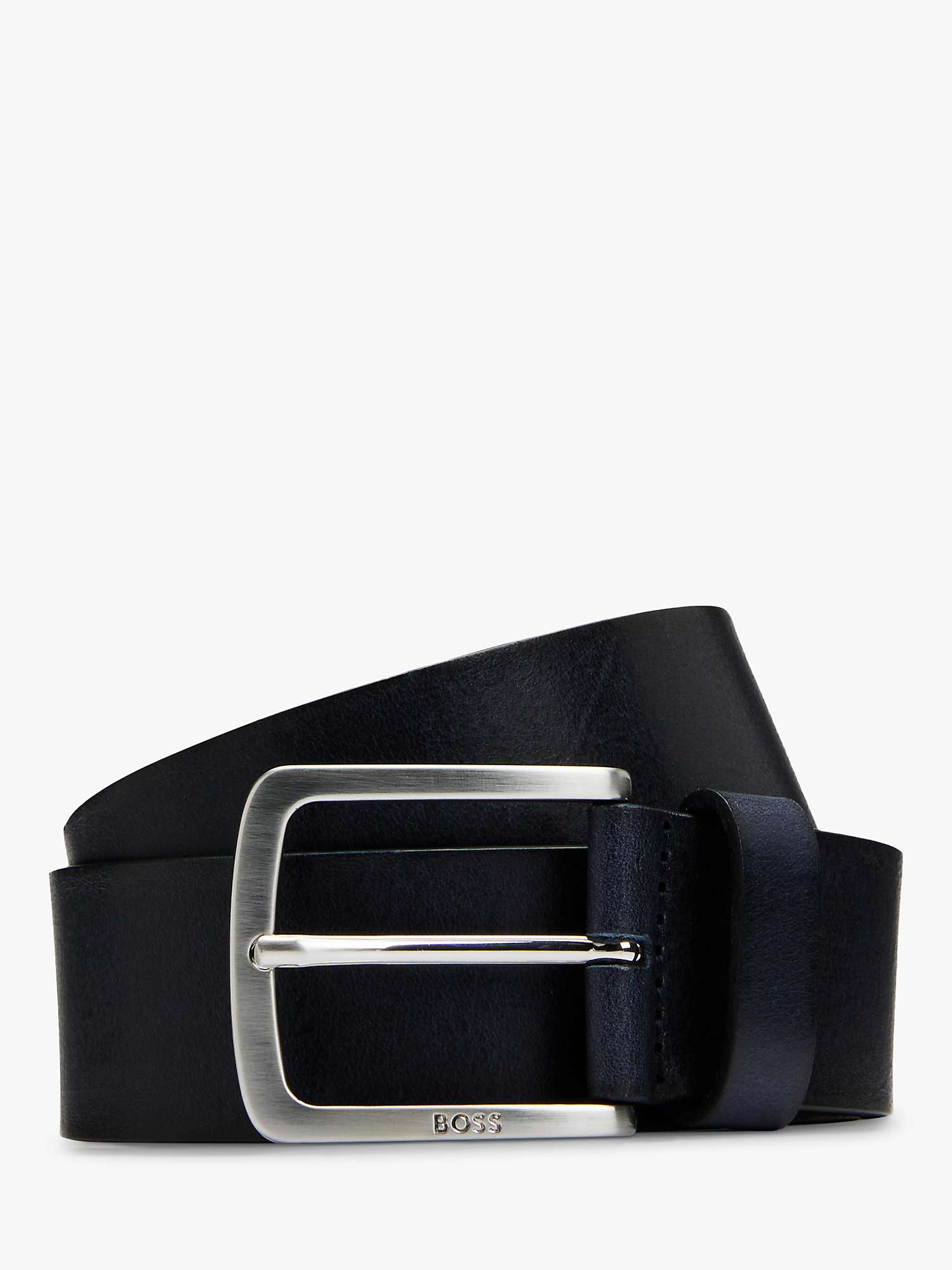 Buy BOSS Leather Belt, Dark Blue Online at johnlewis.com