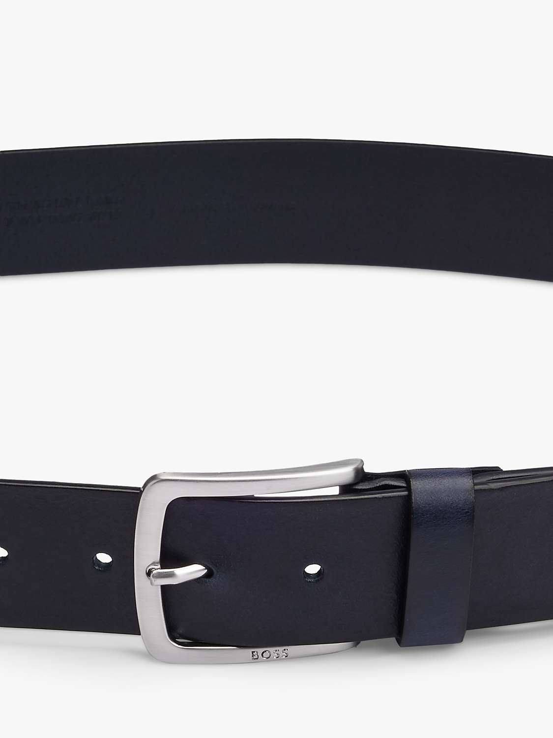 Buy BOSS Leather Belt, Dark Blue Online at johnlewis.com