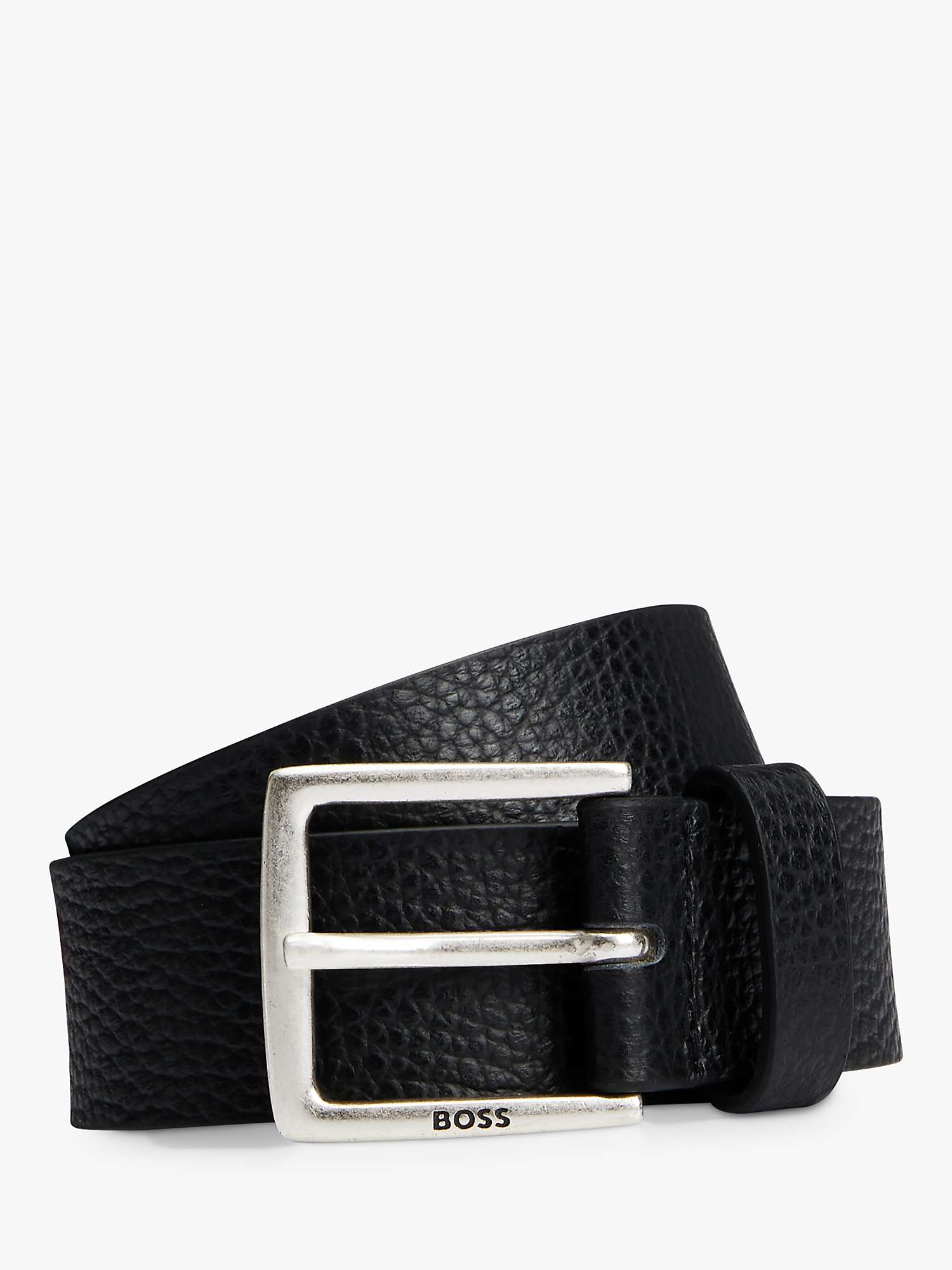 Buy BOSS Rummi Leather Belt, Black Online at johnlewis.com