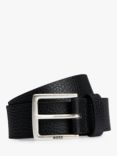 BOSS Rummi Leather Belt, Black, Black