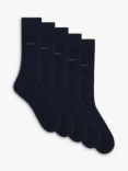 BOSS Solid Color Socks, Pack of 5, Dark Blue
