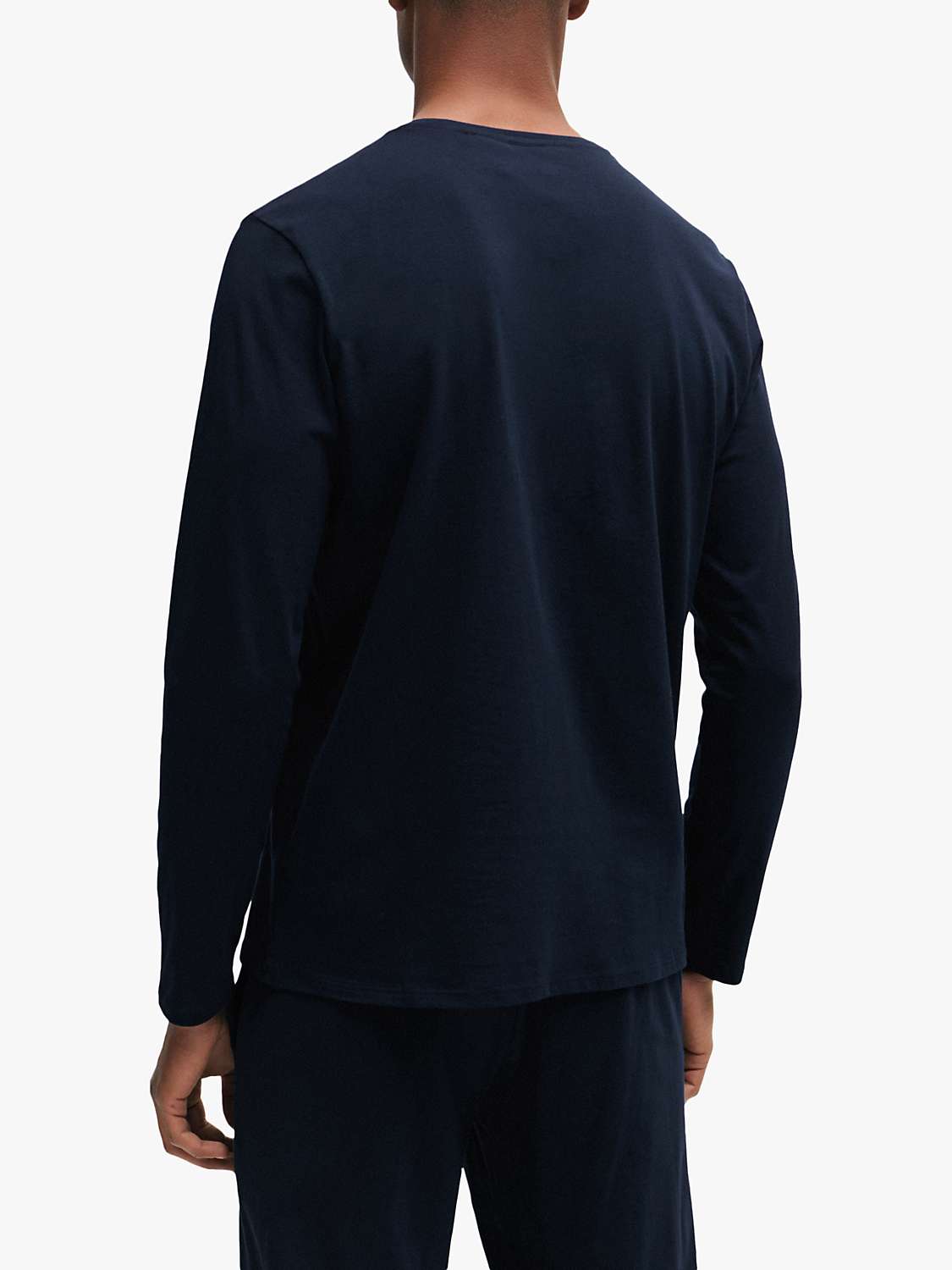 Buy BOSS Unique Long Sleeve Lounge T-Shirt, Dark Blue Online at johnlewis.com
