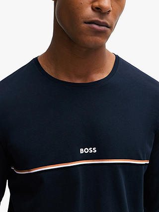 BOSS Unique Long Sleeve Lounge T-Shirt, Dark Blue