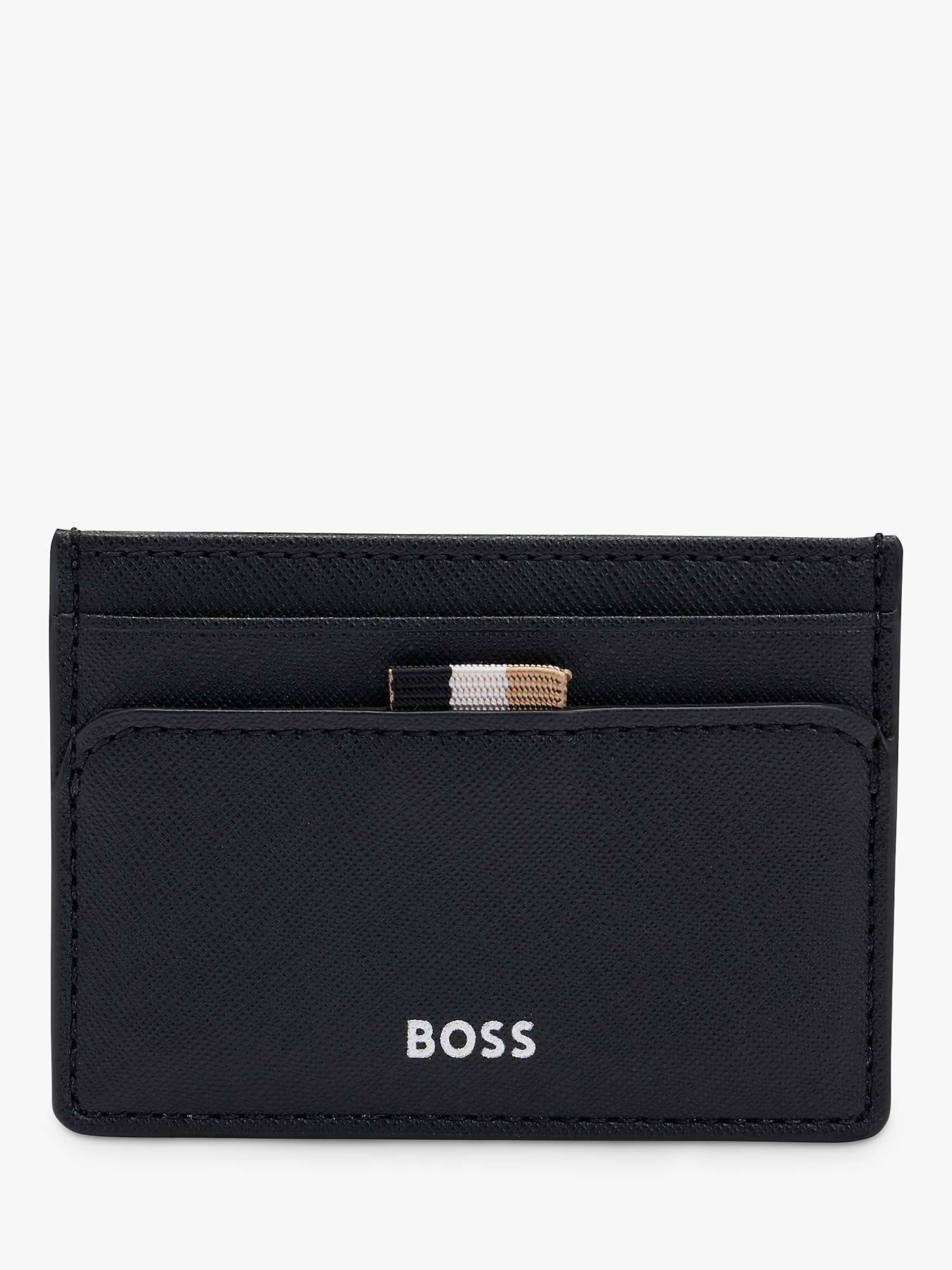 Buy BOSS Zair Leather Cardholder, Black Online at johnlewis.com