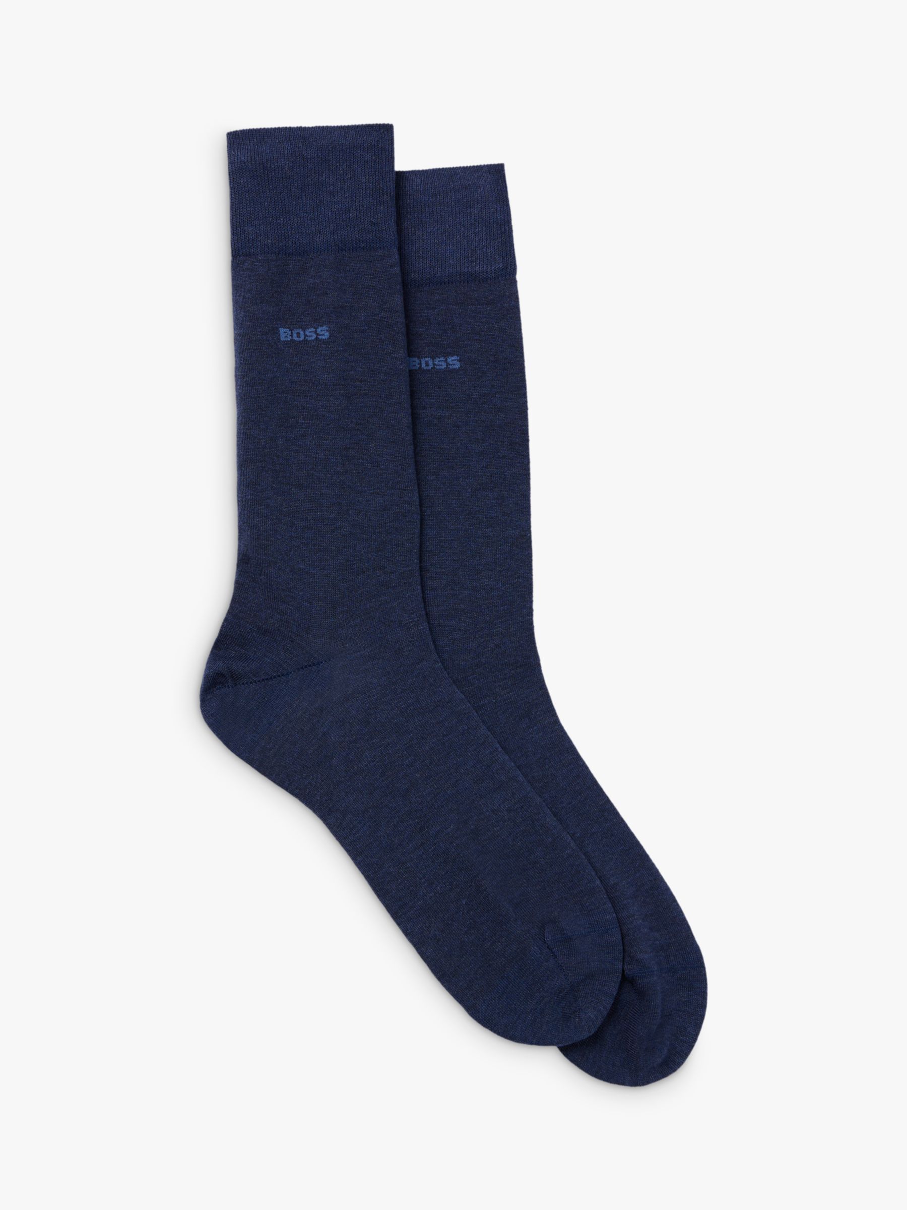 BOSS Tom Regular Socks, Pack of 2, Open Blue at John Lewis & Partners