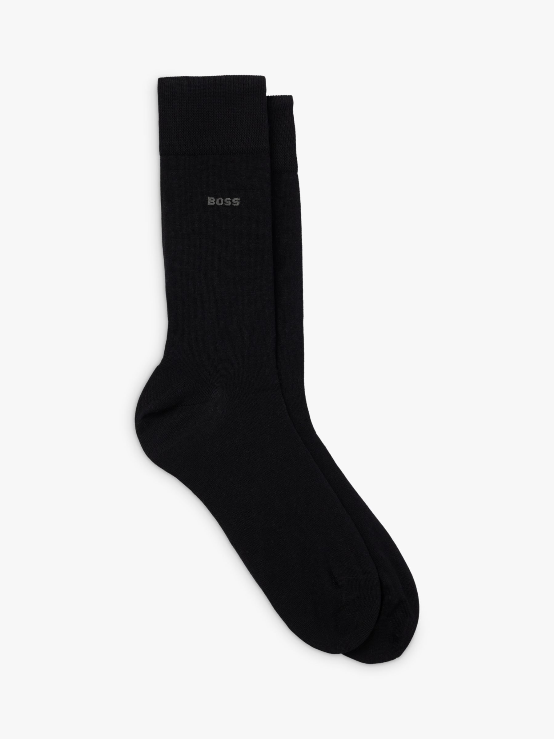BOSS Tom Regular Socks, Pack of 2, Black, S-M