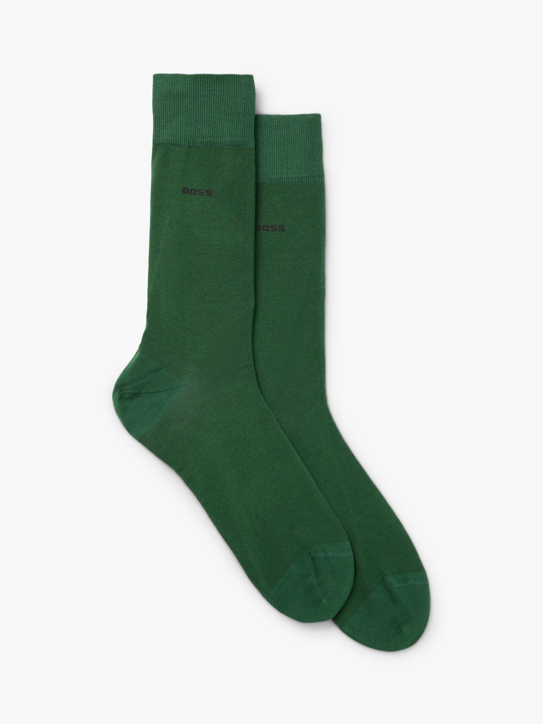 BOSS Tom Logo Socks, Pack of 2, Open Green at John Lewis & Partners