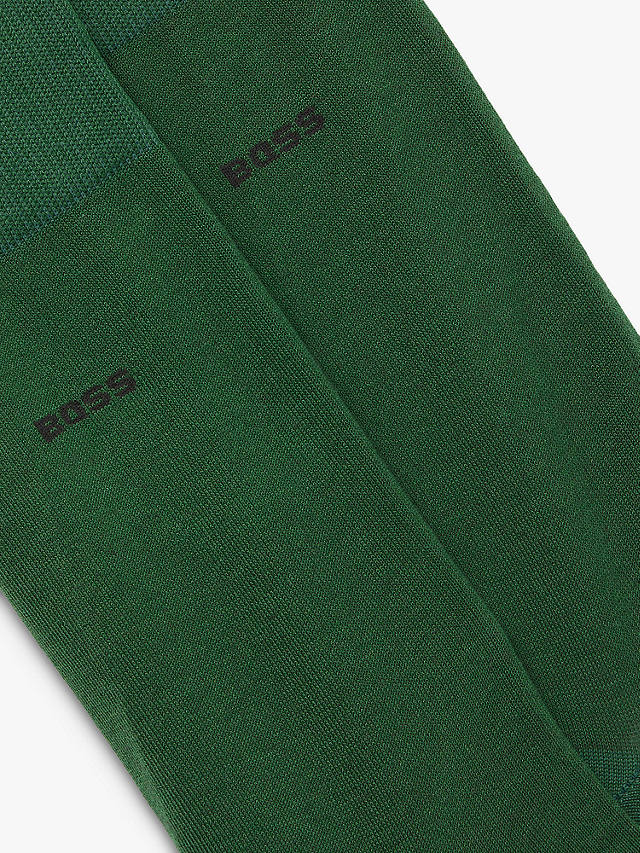 BOSS Tom Logo Socks, Pack of 2, Open Green