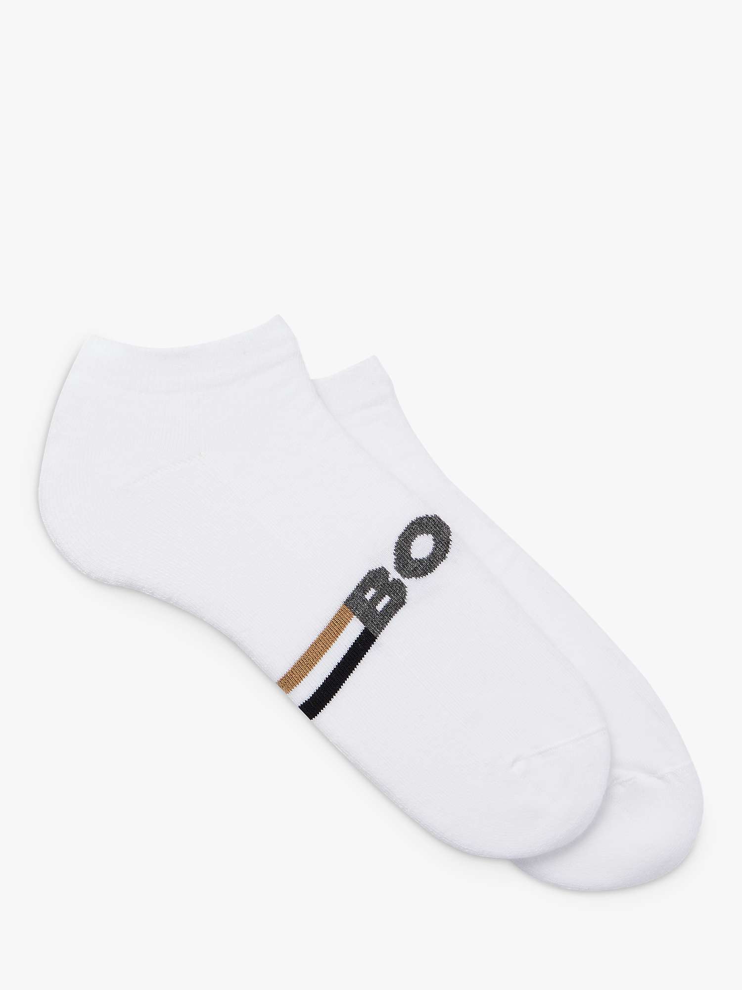 Buy BOSS Iconic Stripe Design Ankle Socks, Pack of 2, White Online at johnlewis.com