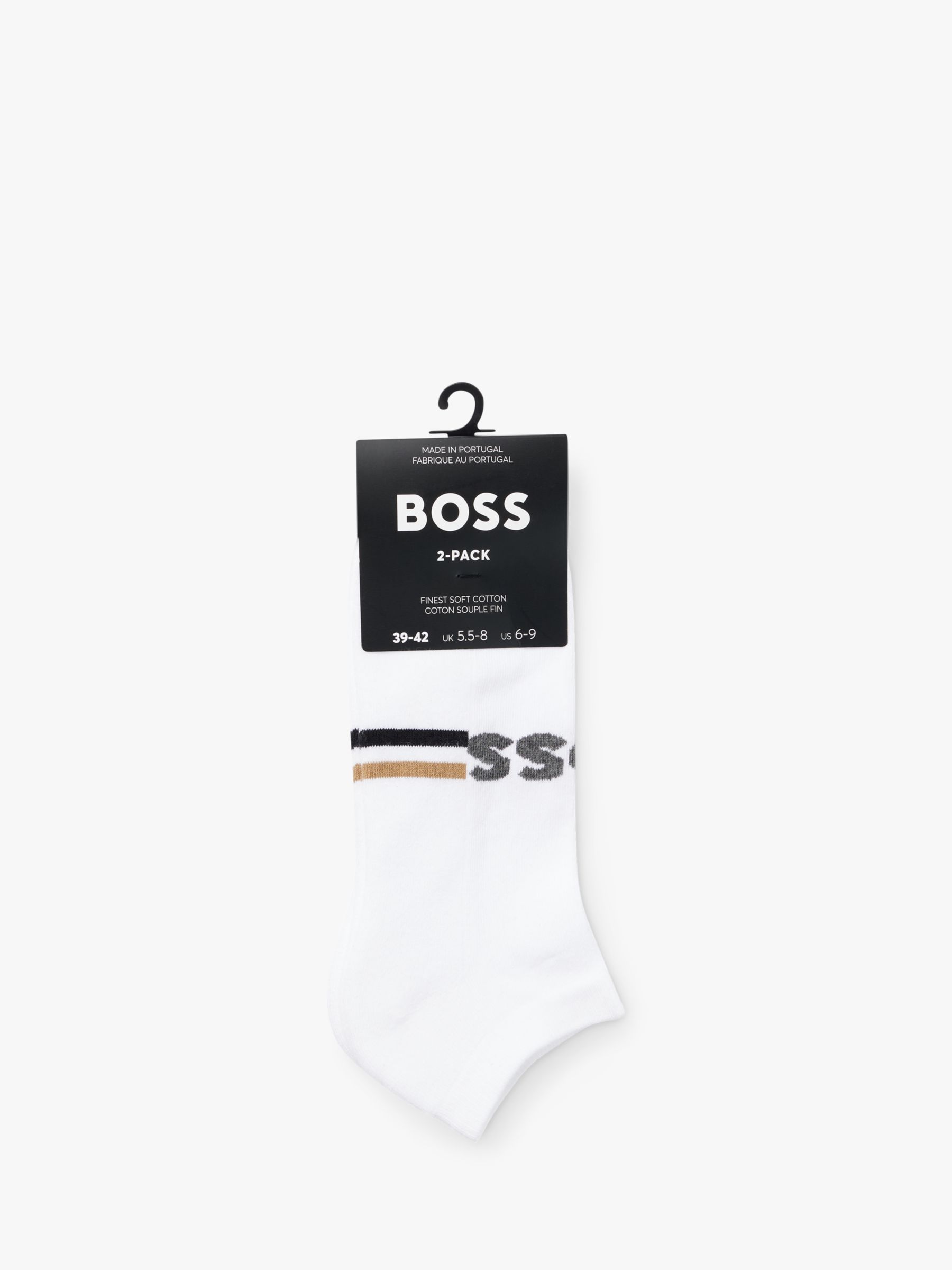 Buy BOSS Iconic Stripe Design Ankle Socks, Pack of 2, White Online at johnlewis.com