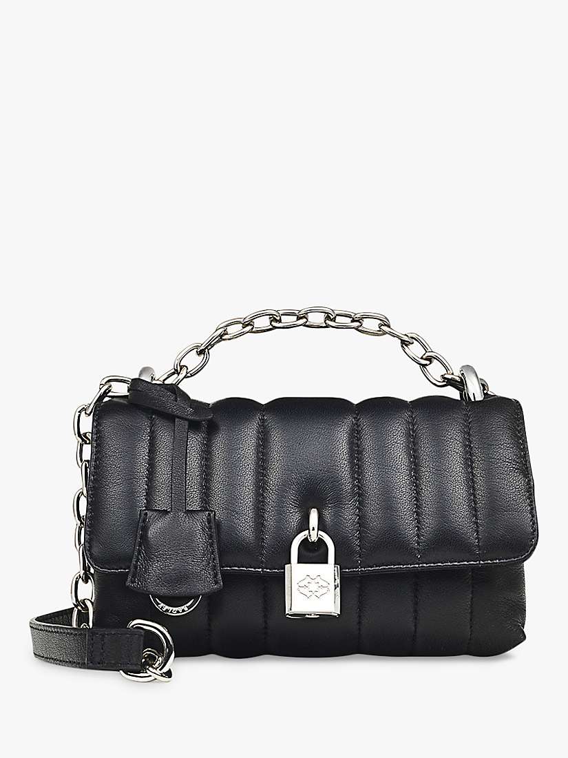 Buy Radley Small Mill Bay Quilted Leather Padlock Detail Crossbody Bag, Black Online at johnlewis.com