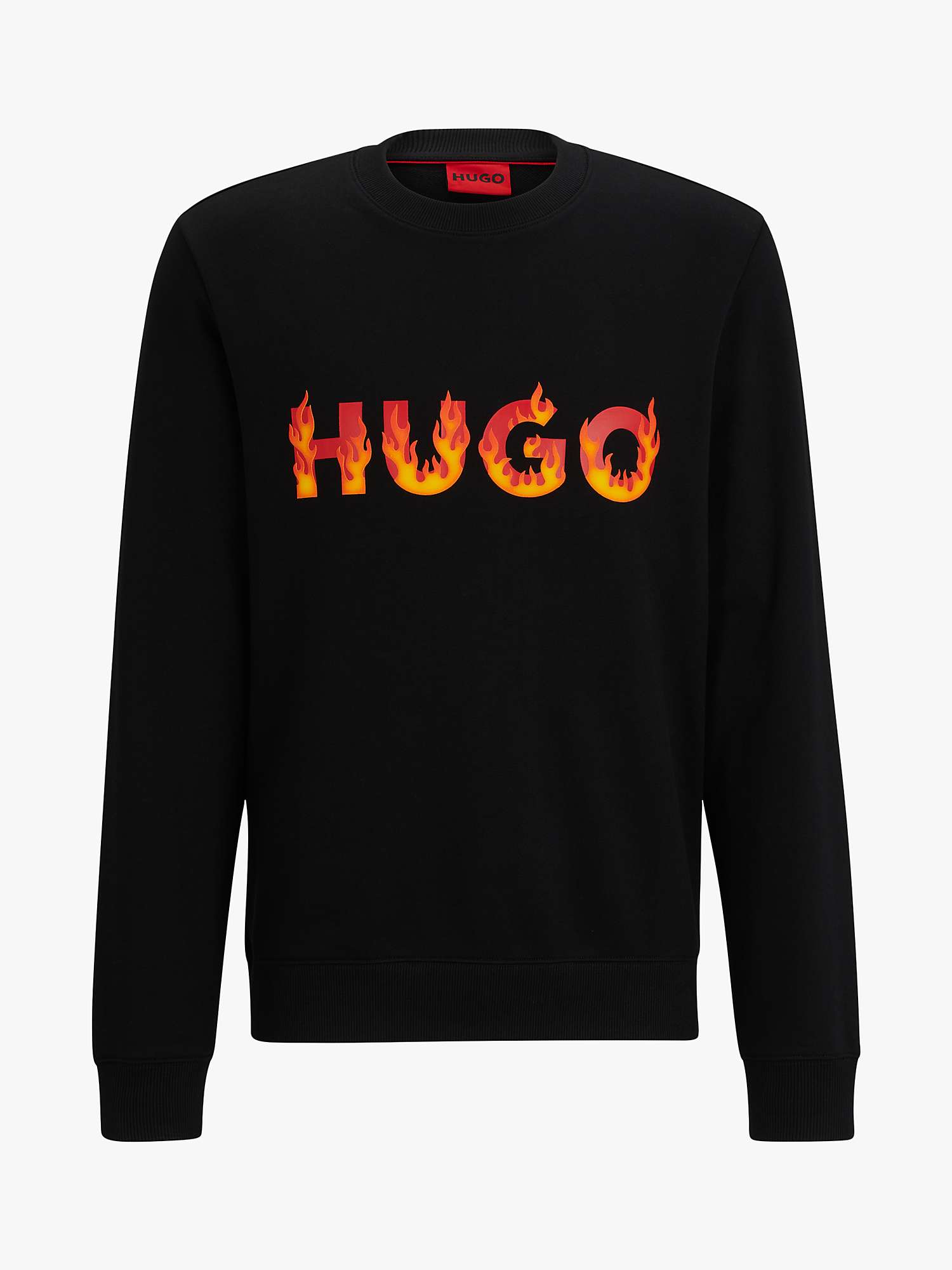 Buy HUGO Ditmo Cotton Top, Black Online at johnlewis.com