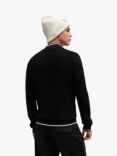 HUGO Saikk 1/4 Zippped Knitted Jumper, Black