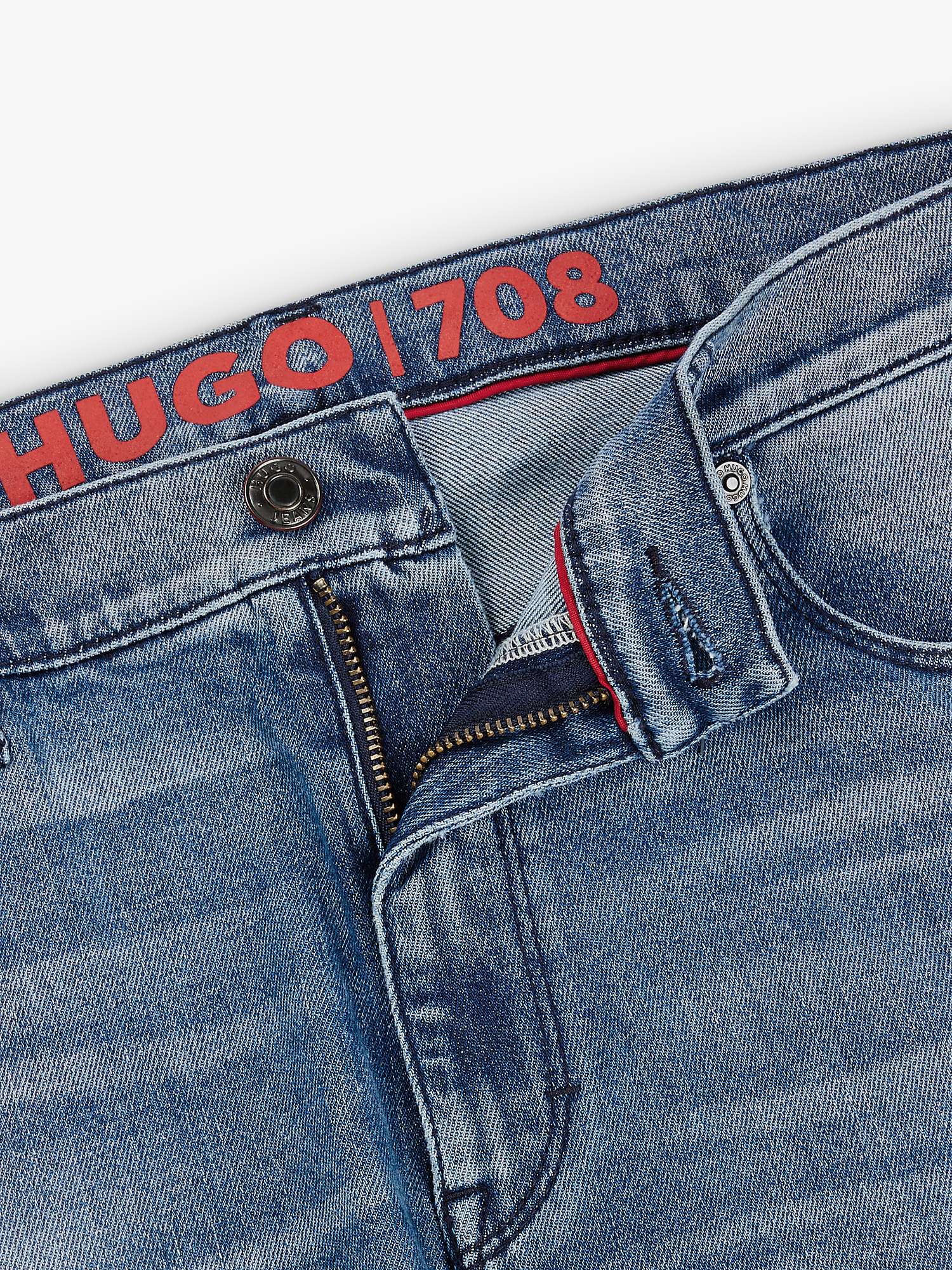 Buy HUGO 708 Slim Fit Jeans, Blue Online at johnlewis.com
