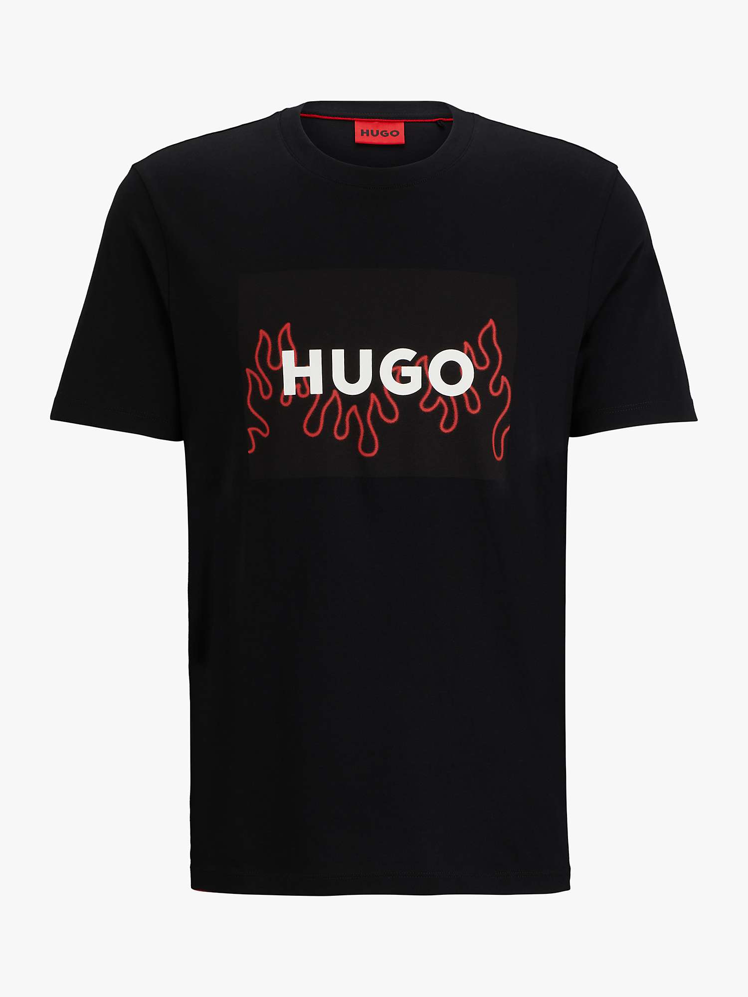 Buy HUGO Dulive Cotton T-Shirt, Black Online at johnlewis.com