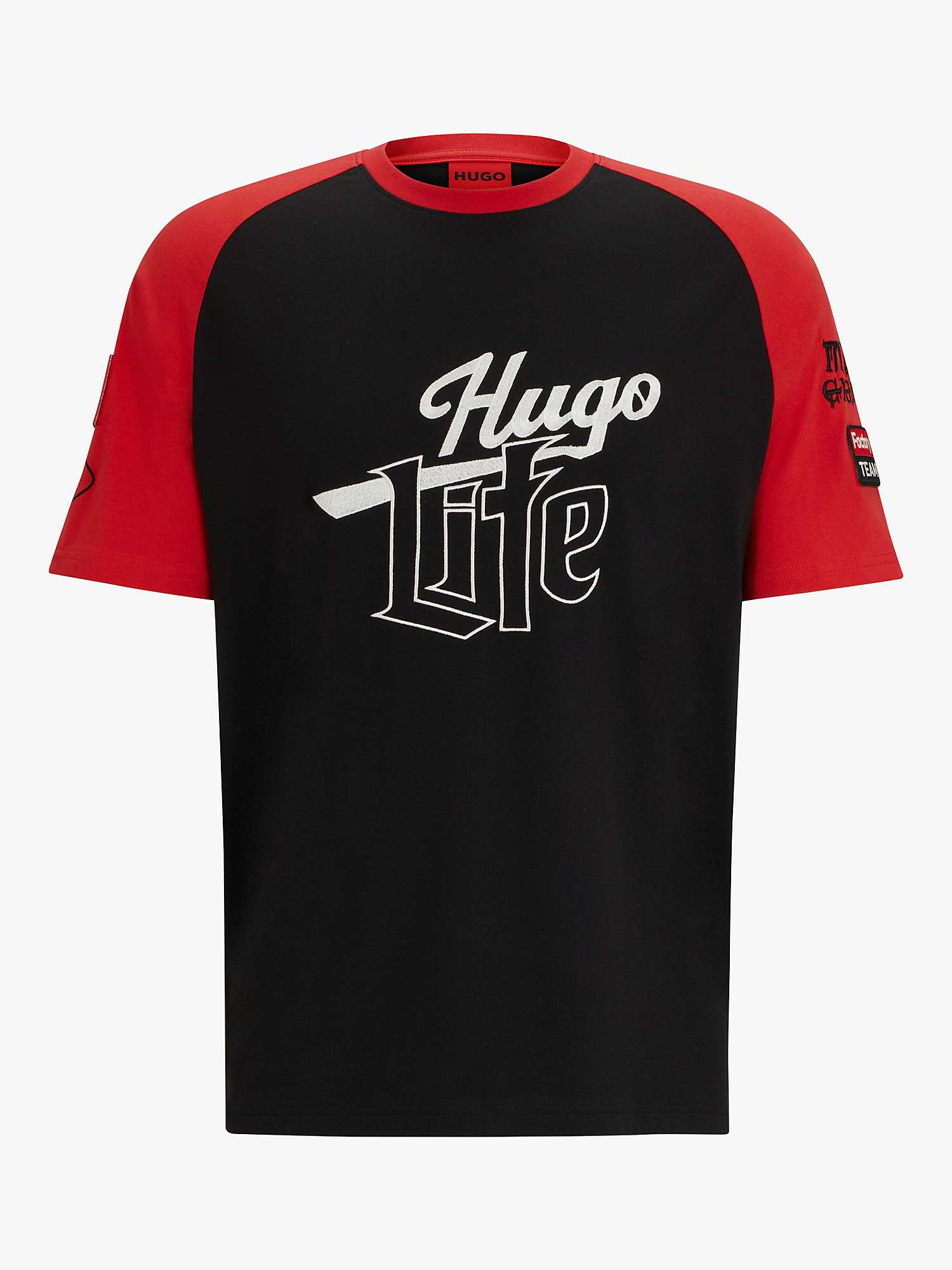 Buy HUGO Dilife Short Sleeve Crew Neck T-Shirt, Black Online at johnlewis.com