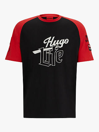 HUGO Dilife Short Sleeve Crew Neck T-Shirt, Black