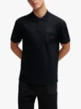 HUGO Domer Short Sleeve Polo Shirt, Black, Black
