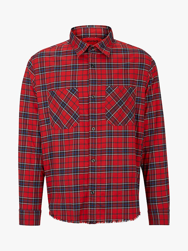 HUGO Egit 693 Long Sleeve Shirt, Red/Multi