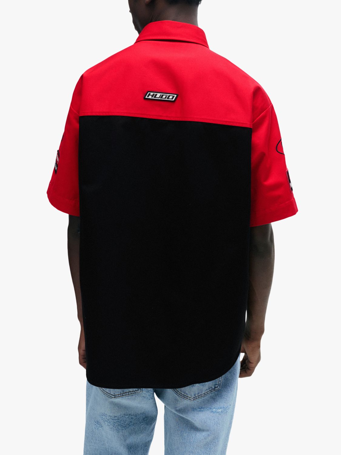 Buy HUGO Short Sleeve Nascar Shirt, Black/Multi Online at johnlewis.com