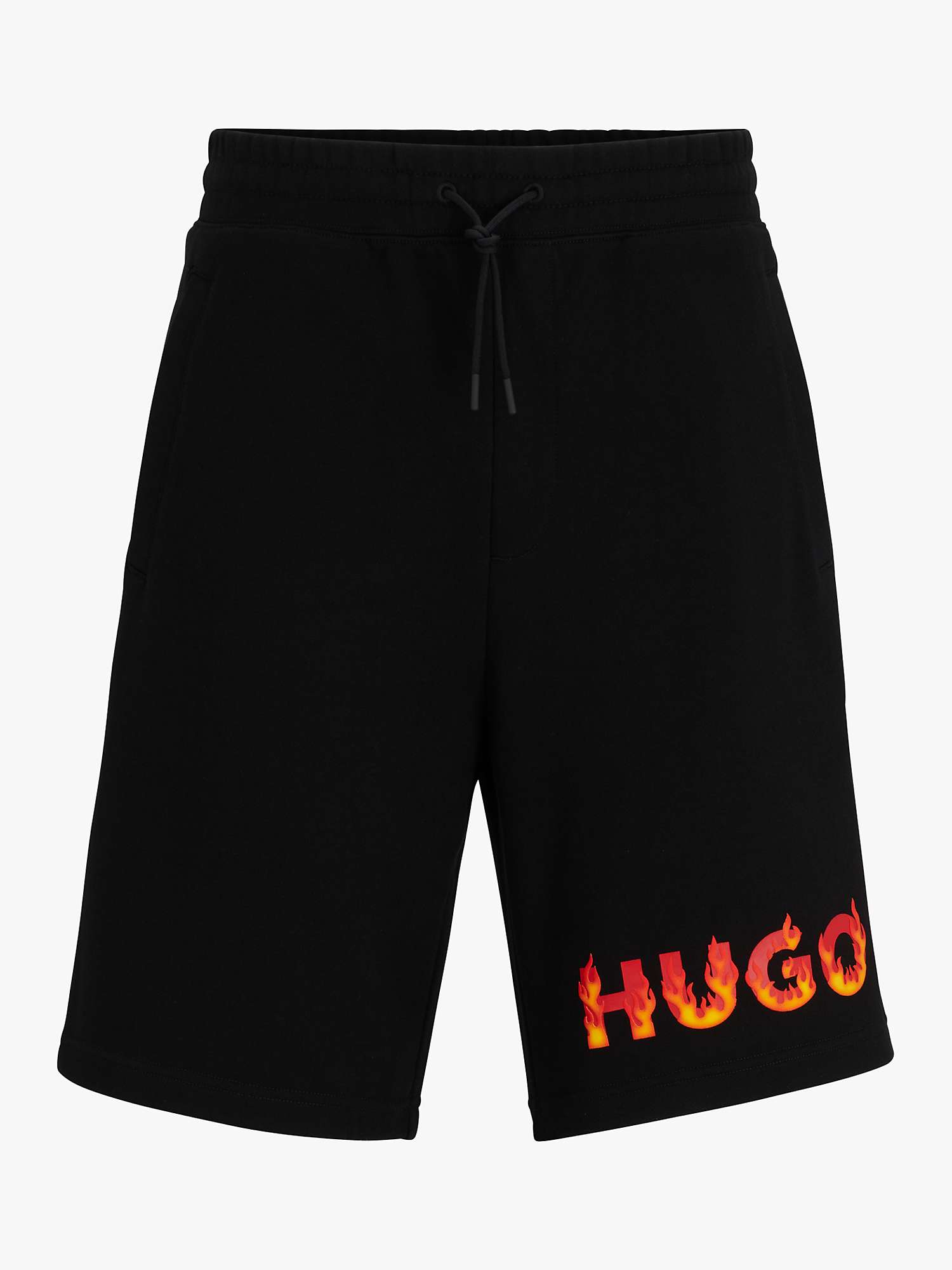 Buy HUGO Dinque Cotton Short, Black Online at johnlewis.com