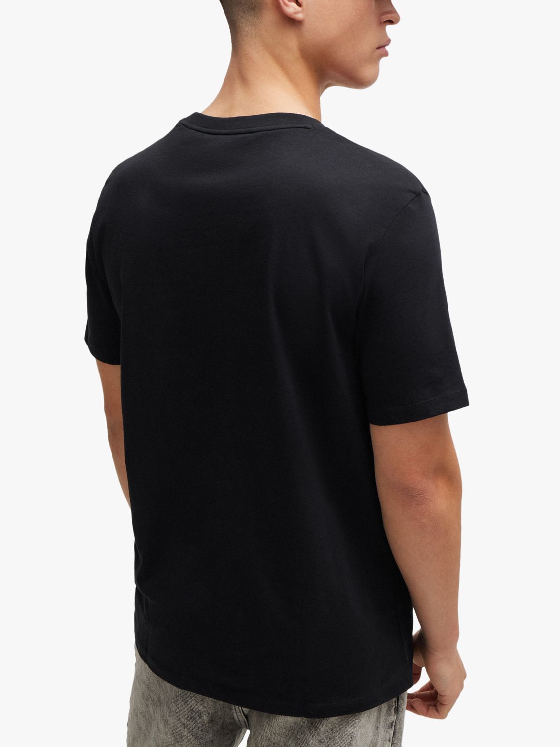 HUGO Dammock Bull Terrier T-Shirt, Black/Multi at John Lewis & Partners