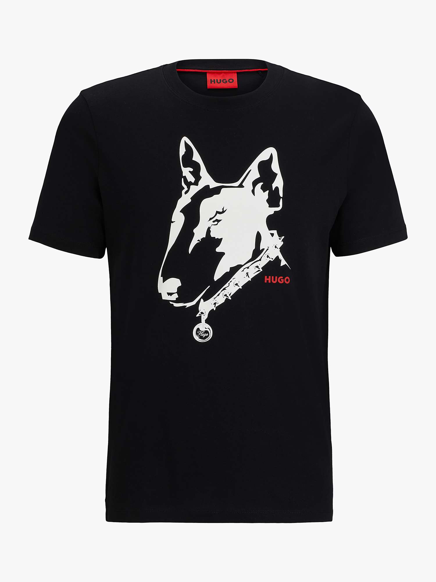 Buy HUGO Dammock Bull Terrier T-Shirt, Black/Multi Online at johnlewis.com