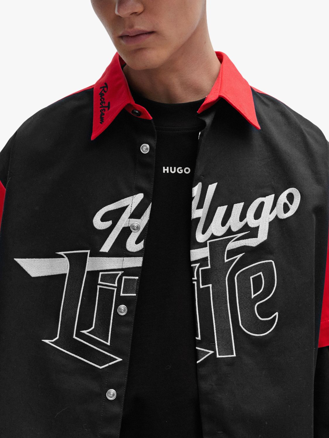 HUGO Daposo Crew Neck Logo Sweatshirt, Black, L