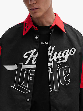 HUGO Daposo Crew Neck Logo Sweatshirt, Black