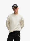 HUGO Daposo Crew Neck Logo Sweatshirt, Open White