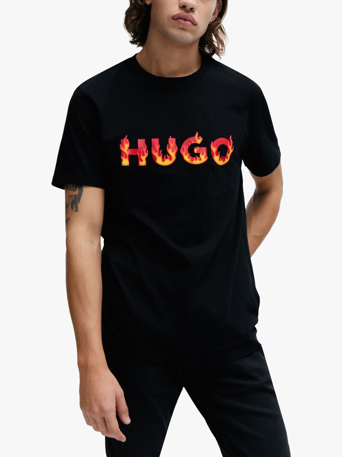 HUGO Danda Cotton T-Shirt, Black, M