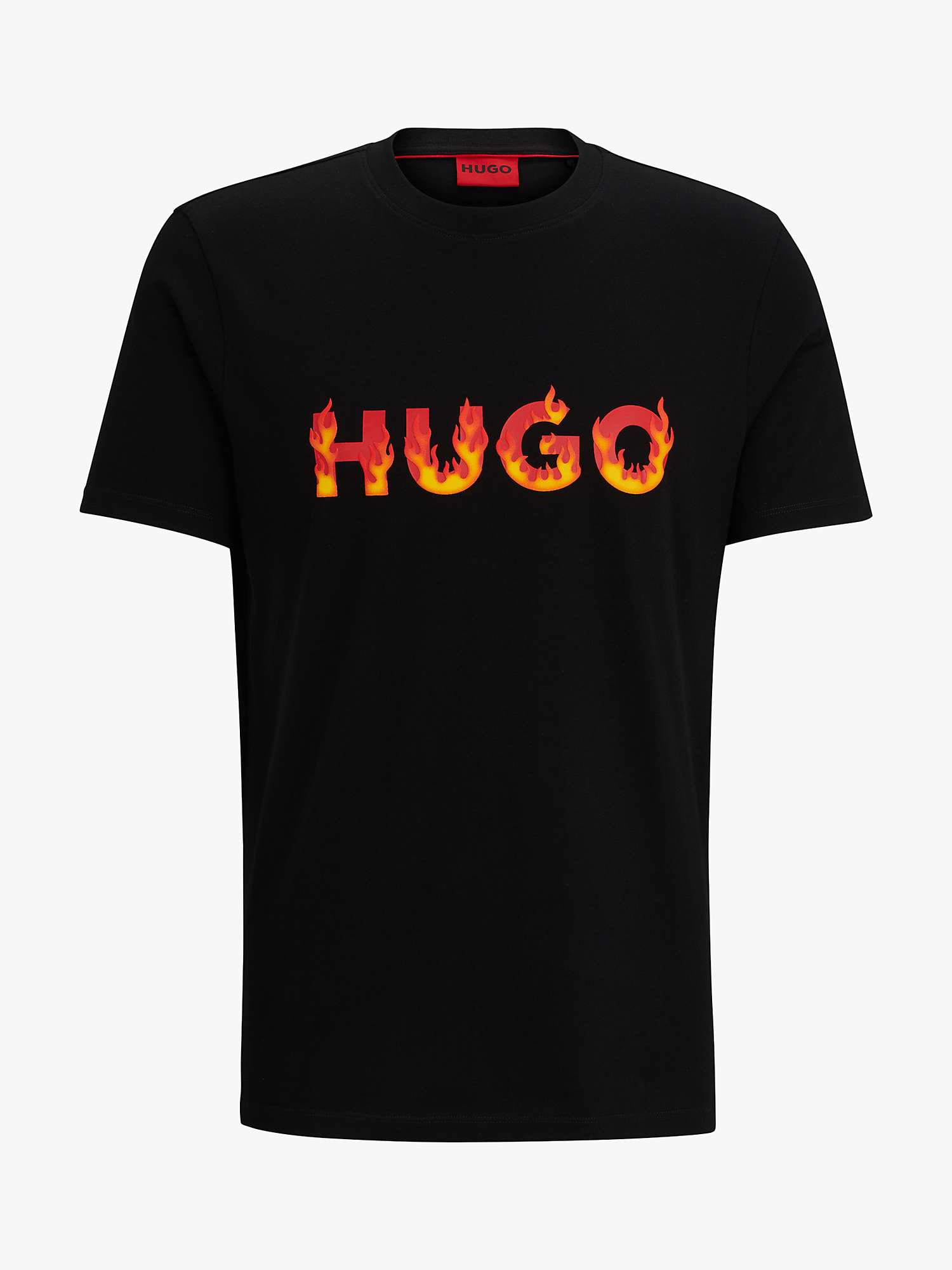 Buy HUGO Danda Cotton T-Shirt, Black Online at johnlewis.com
