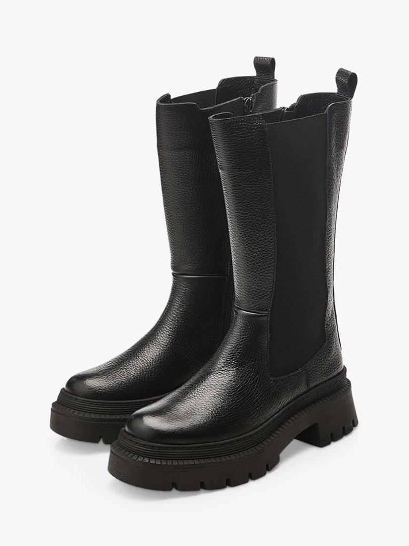 Moda in Pelle Itzel Leather Calf Biker Boots, Black, 4