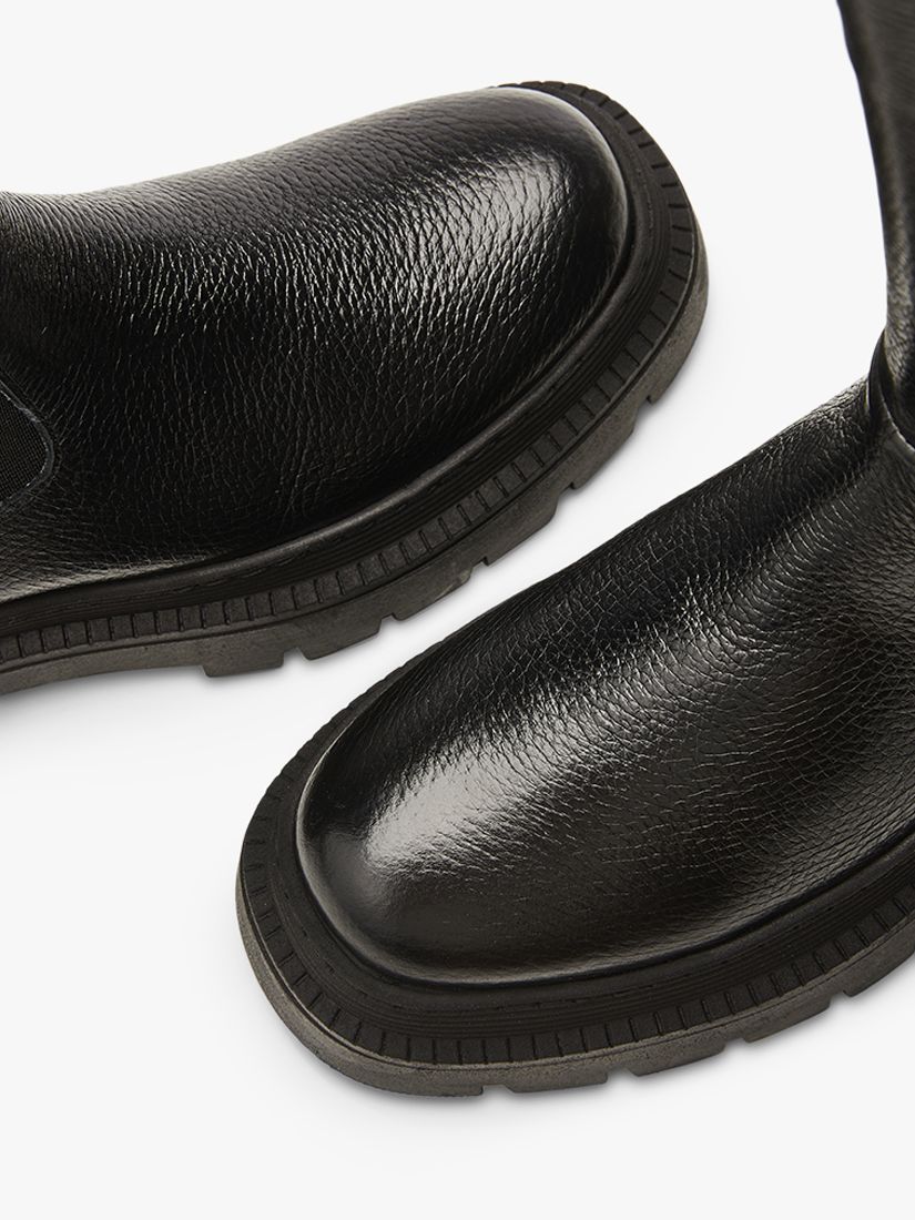 Moda in Pelle Itzel Leather Calf Biker Boots, Black, 4
