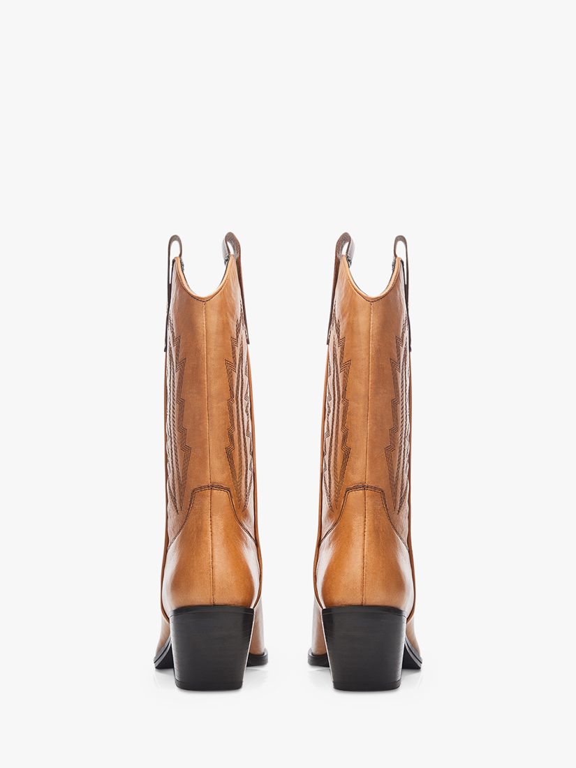 Buy Moda in Pelle Heston Leather Cowboy Boots, Tan Online at johnlewis.com
