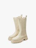 Moda in Pelle Itzel Leather Calf Biker Boots, Cream