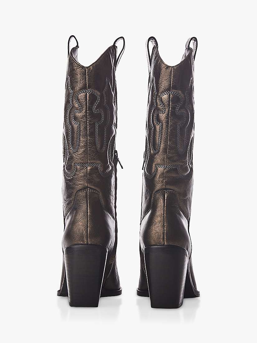 Buy Moda in Pelle Leahannie Leather Cowboy Boots, Pewter Online at johnlewis.com