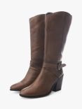 Moda in Pelle Serana Buckle Detail Leather Knee Boots