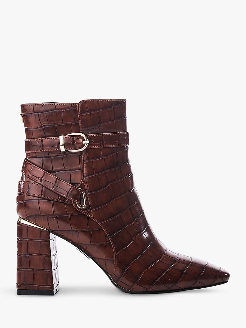 Buy Moda in Pelle Kamina Patent Leather Croc Ankle Boots, Brown Online at johnlewis.com