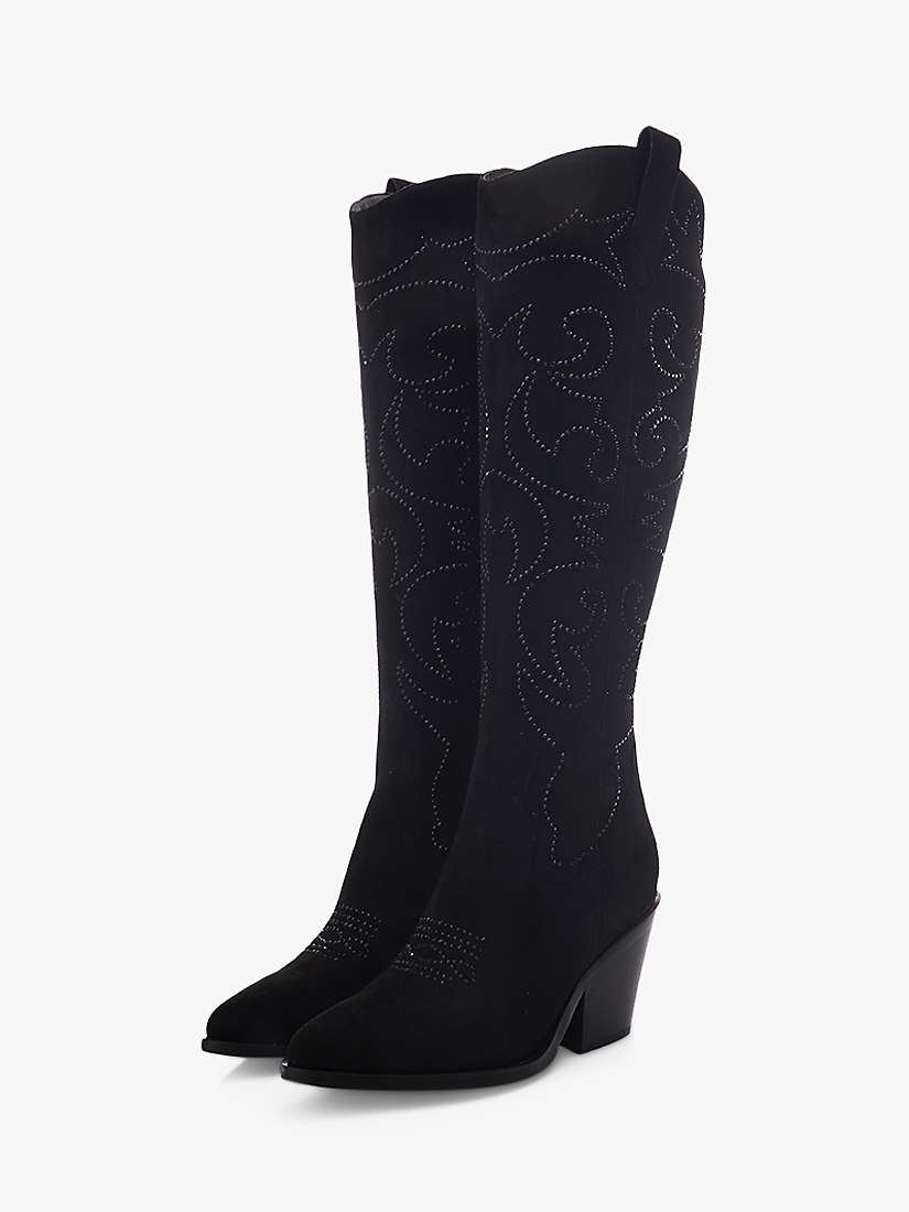 Buy Moda in Pelle Skye Embellished Cowboy Boots, Black Online at johnlewis.com