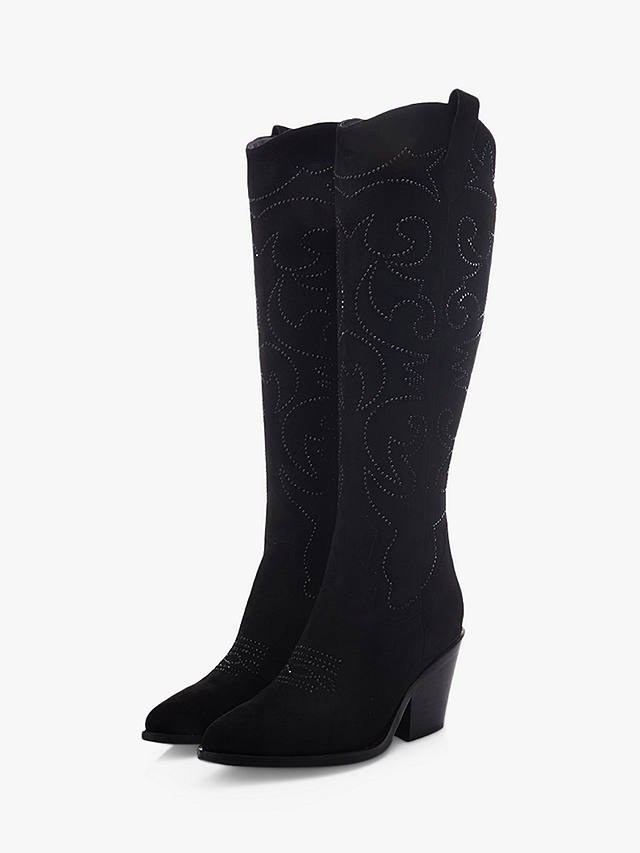 Moda in Pelle Skye Embellished Cowboy Boots, Black
