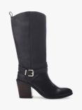Moda in Pelle Serana Buckle Detail Leather Knee Boots, Black