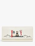 Radley Ski Dogs Large Flapover Leather Matinee Purse, Chalk/Multi