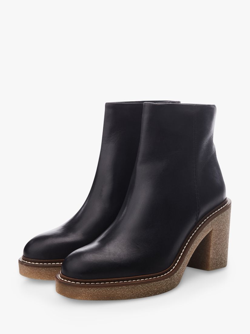 Moda in Pelle Casero Leather Ankle Boots, Black, 4