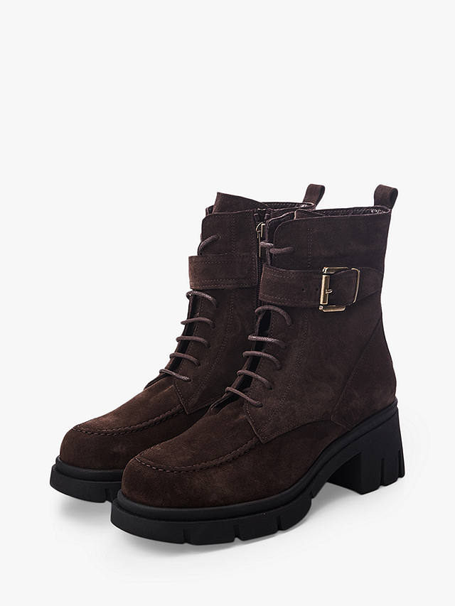 Moda in Pelle Arta Block Heel Boots, Dark Brown