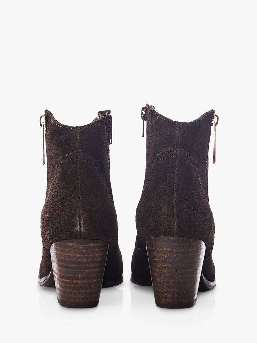 Moda in Pelle Dania Suede Ankle Boots, Dark Brown, 3