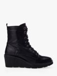 Moda in Pelle Braniyah Leather Wedge Heel Boots, Black