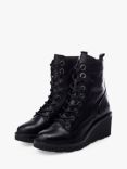 Moda in Pelle Braniyah Leather Wedge Heel Boots, Black